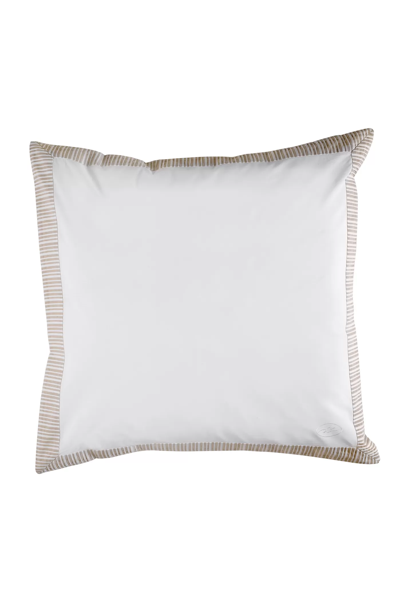 Discount 2 Taies D'oreiller Carrés Blanc Et Beige - Bulle Ovale Taies D'Oreiller