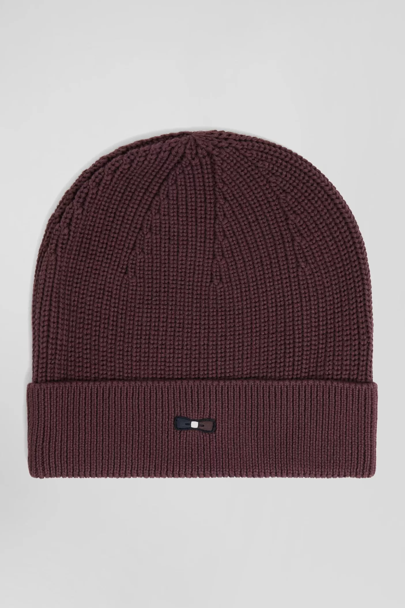 Cheap Bonnet Tricoté En Coton Bordeaux Détails Tricolores Homme Bonnets