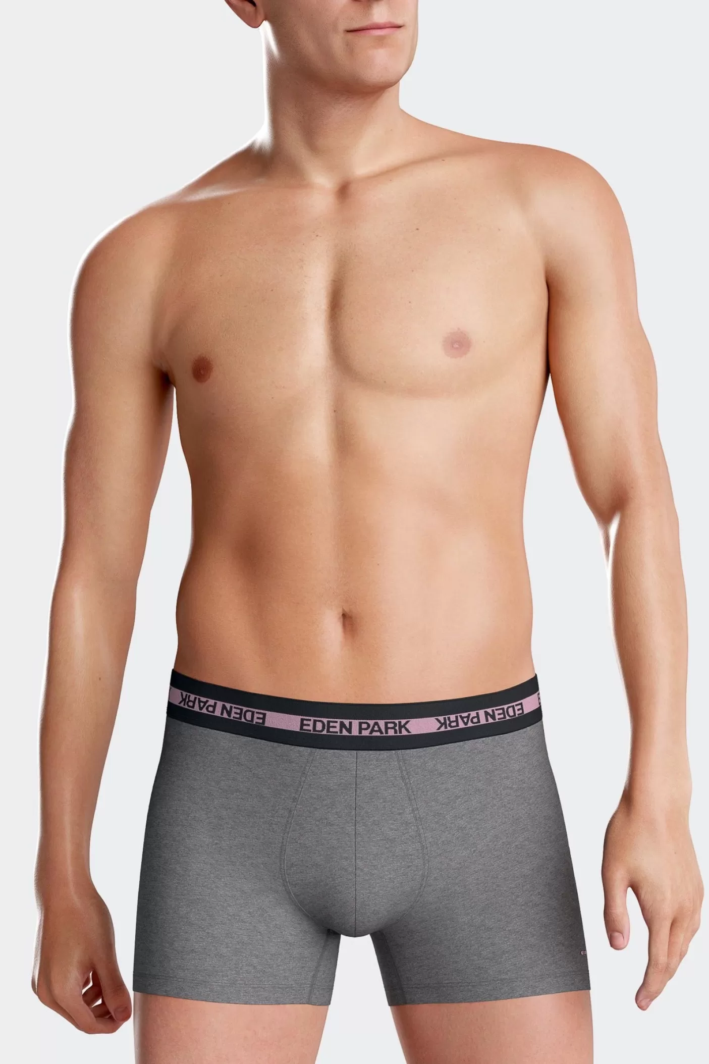 Cheap Boxer En Coton Stretch élastique Taille Siglé Gris Anthracite Homme Sous-Vêtements