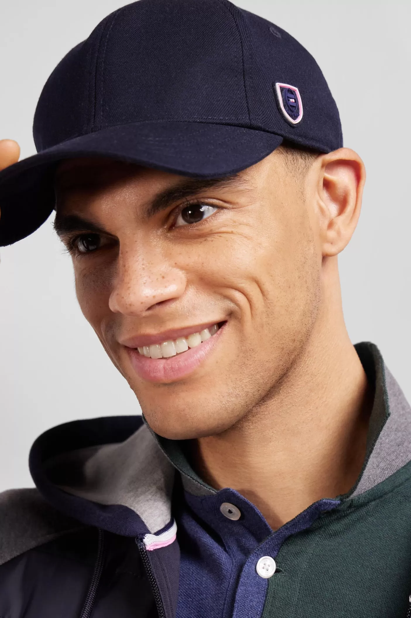 Best Sale Casquette Bleu Marine Badge Gomme Galon Tricolore Homme Casquettes