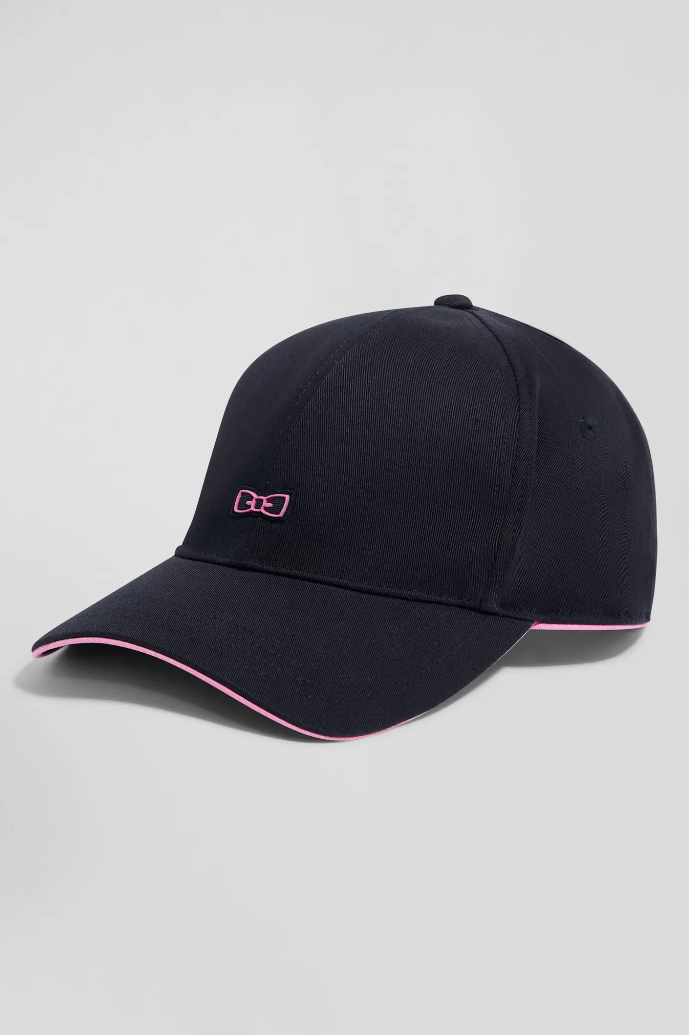 Cheap Casquette En Coton Bleu Marine Badge Nœud Papillon Passepoil Rose Homme Casquettes
