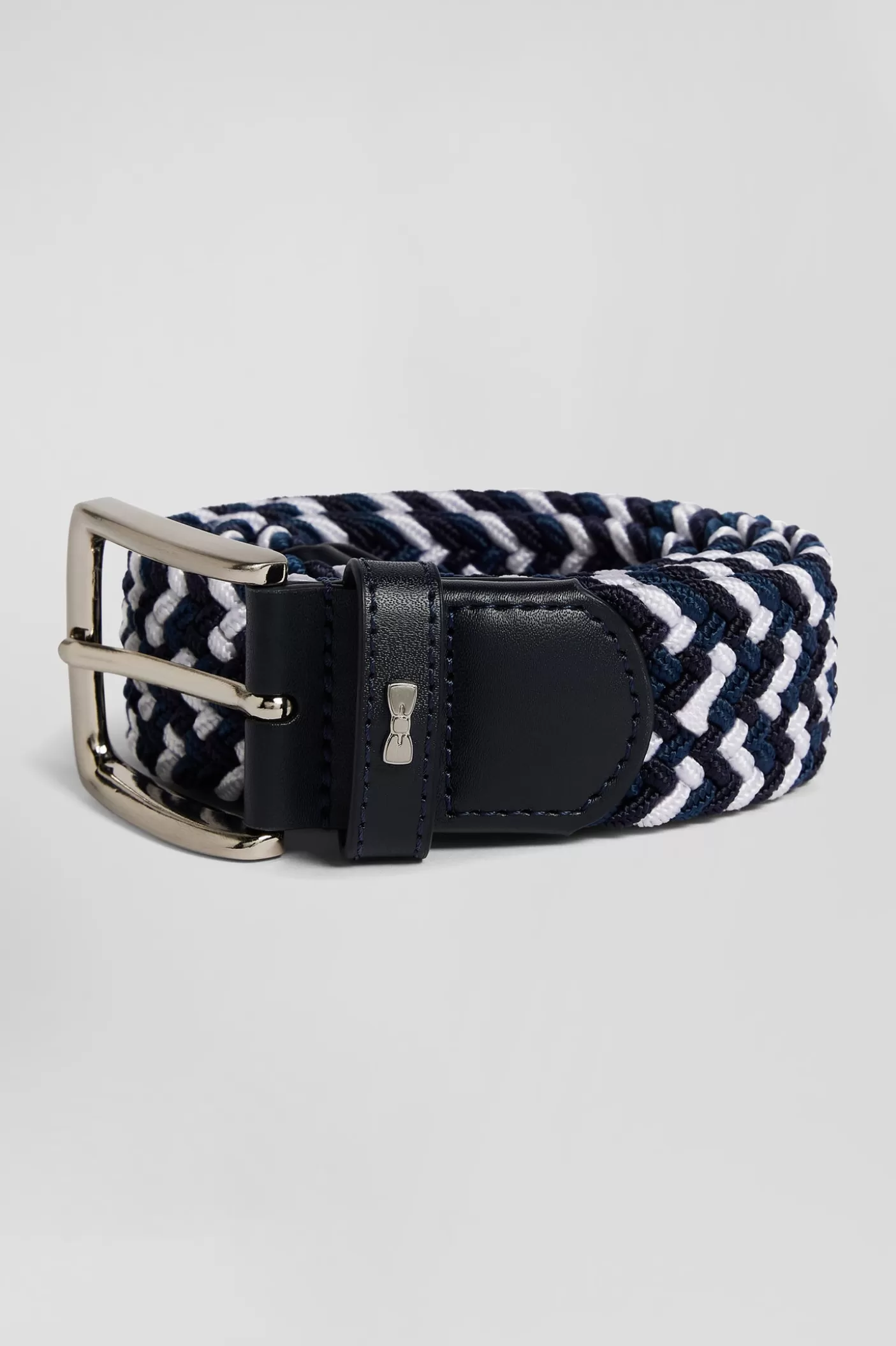 Cheap Ceinture Tressée Bleue En Caoutchouc Stretch à Boucle En Métal Argenté Homme Ceintures