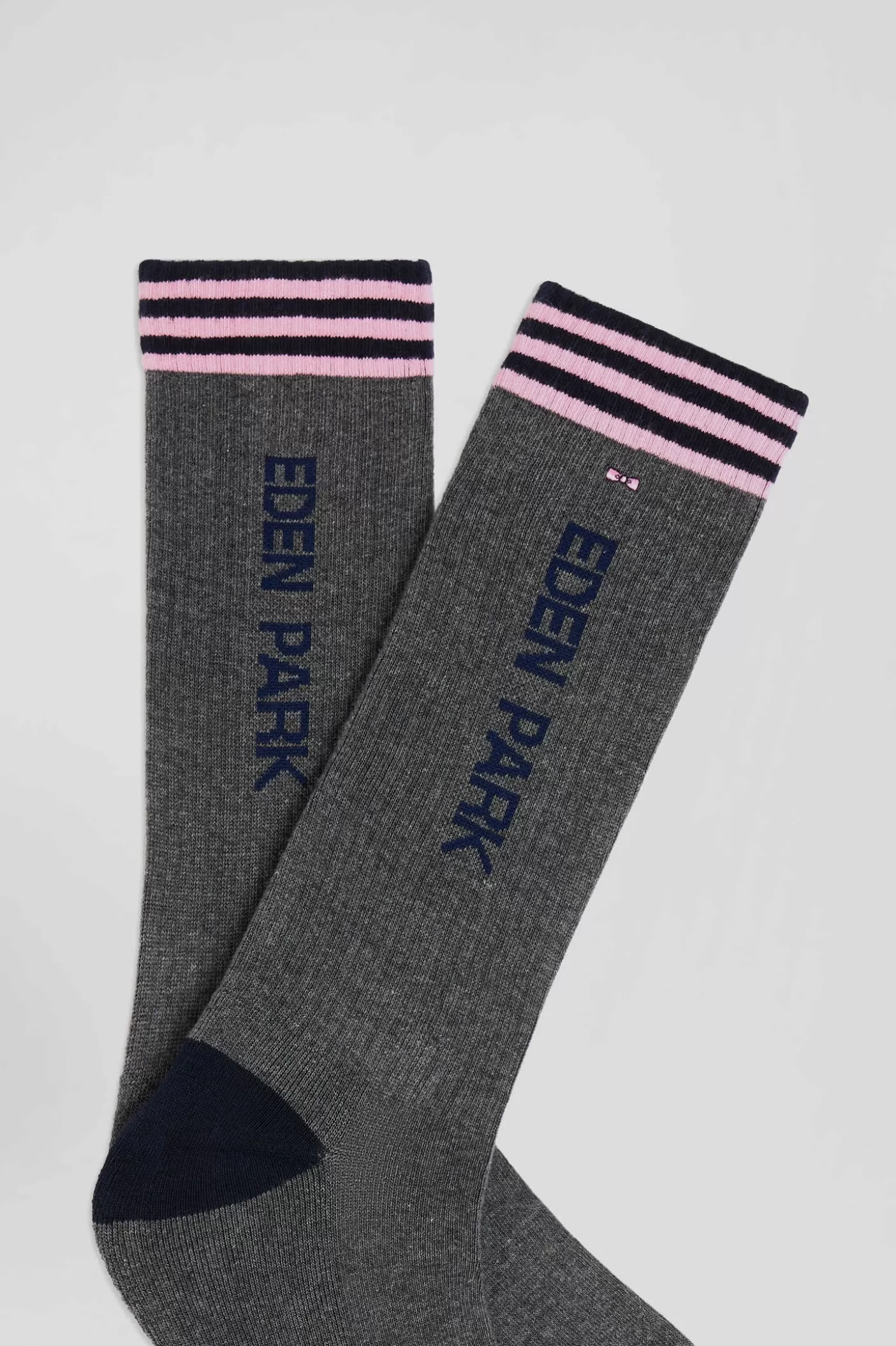 Clearance Chaussettes En Coton Stretch Grises à Bords Cerclés Homme Chaussettes