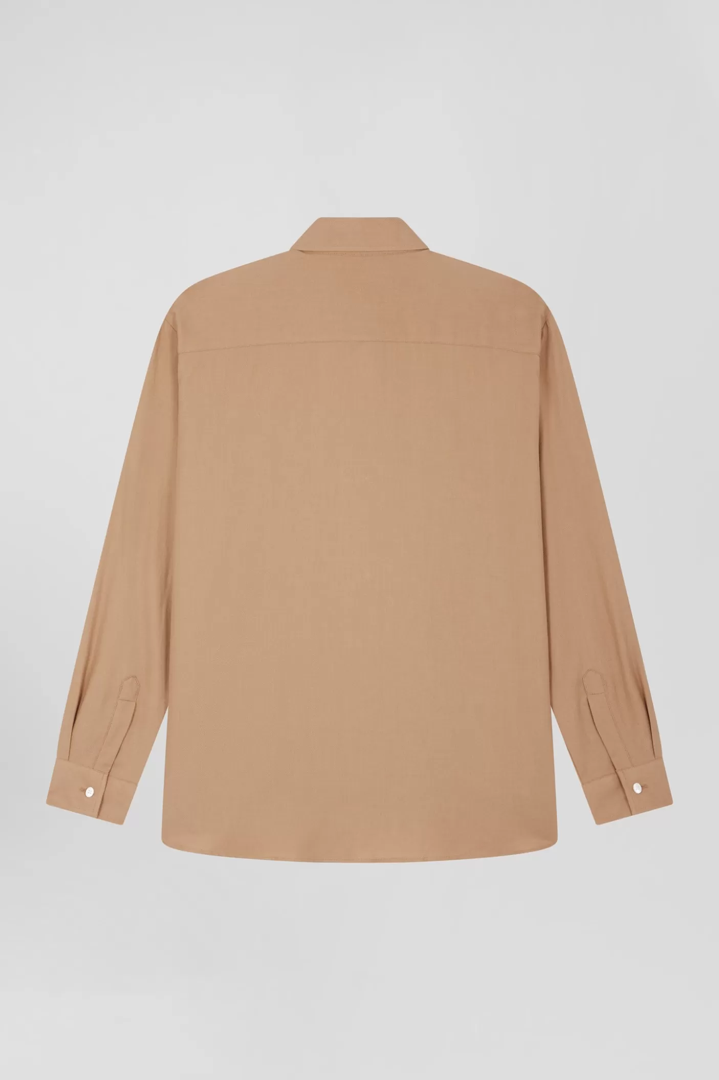 New Chemise En Coton Et Cachemire Camel Coupe Oversized Femme Chemises