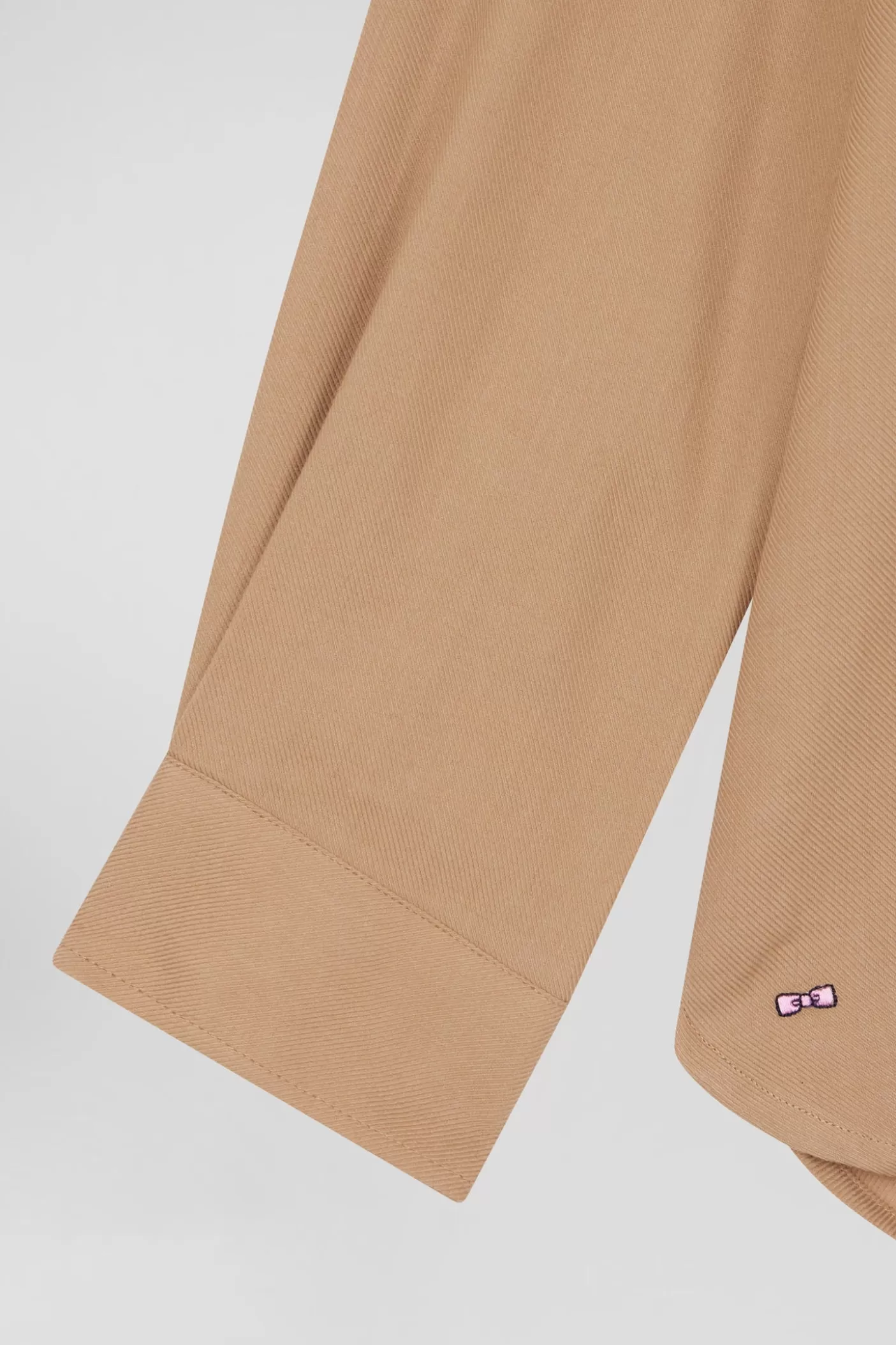 New Chemise En Coton Et Cachemire Camel Coupe Oversized Femme Chemises