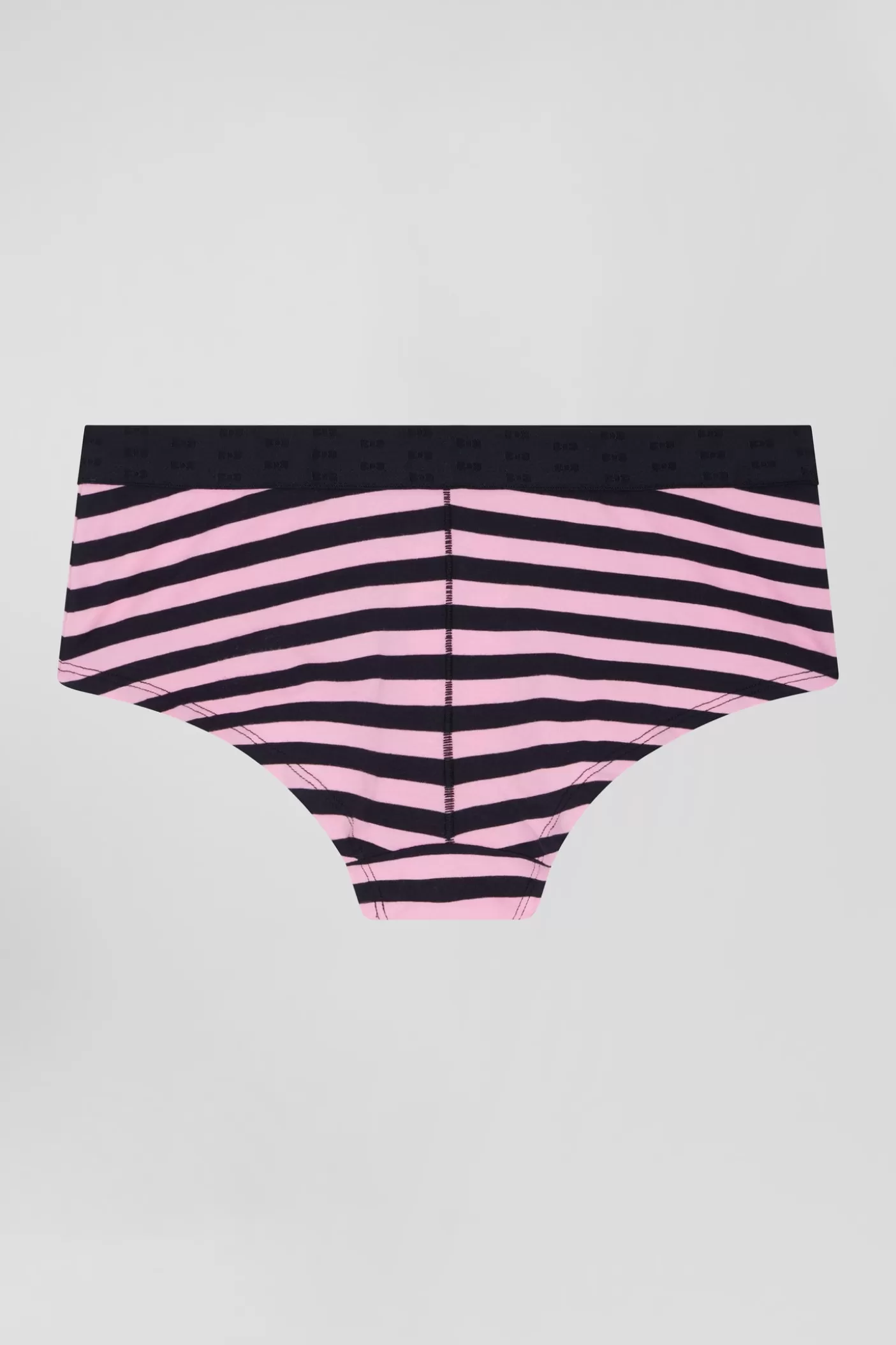 Online Culotte Shorty En Jersey De Coton Stretch Cerclée Bleu Marine Et Rose Femme Sous-Vêtements
