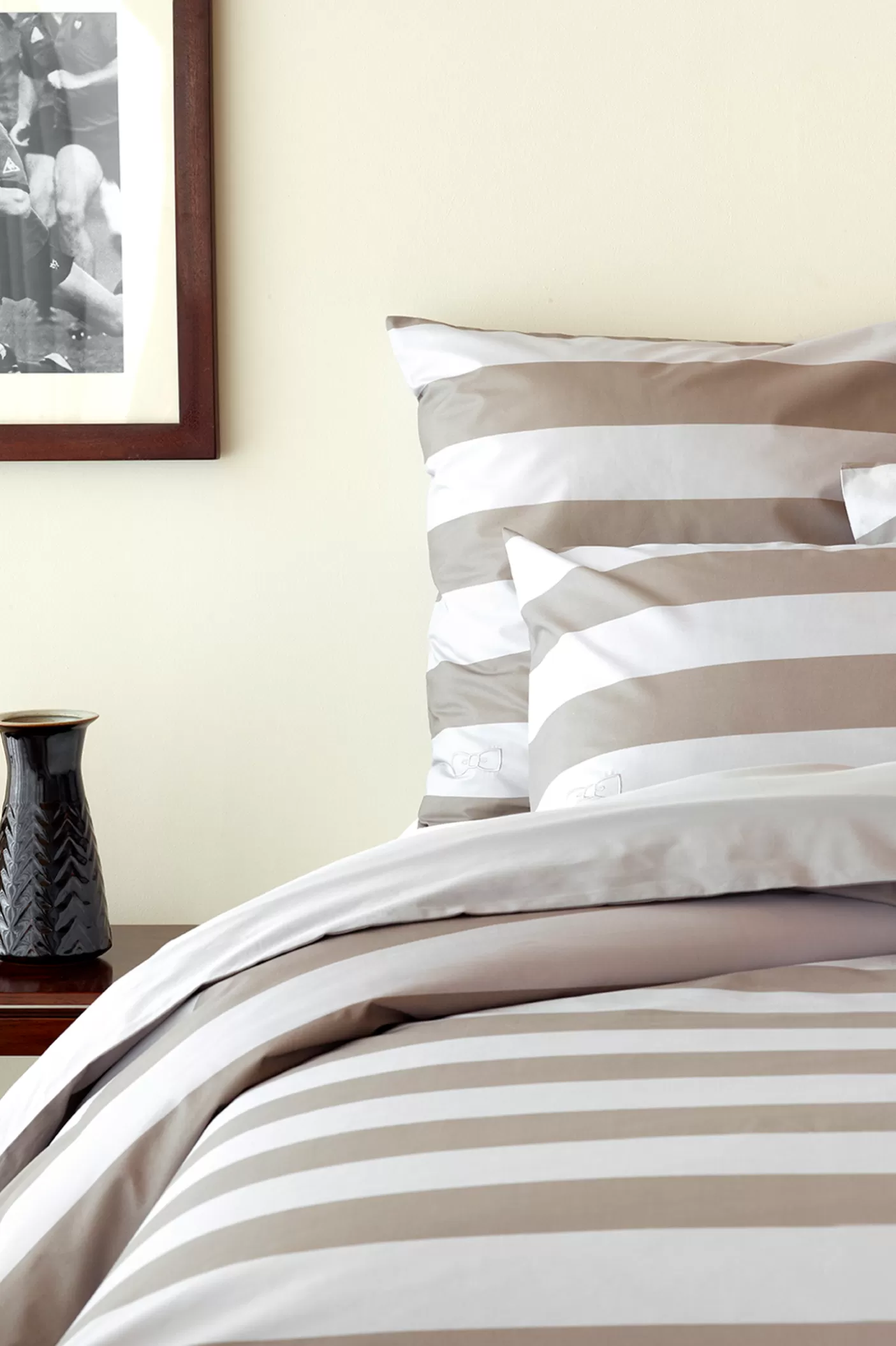 Best Sale Housse De Couette à Rayures Beige - A La Recherche Du Ballon Perdu Housses De Couette