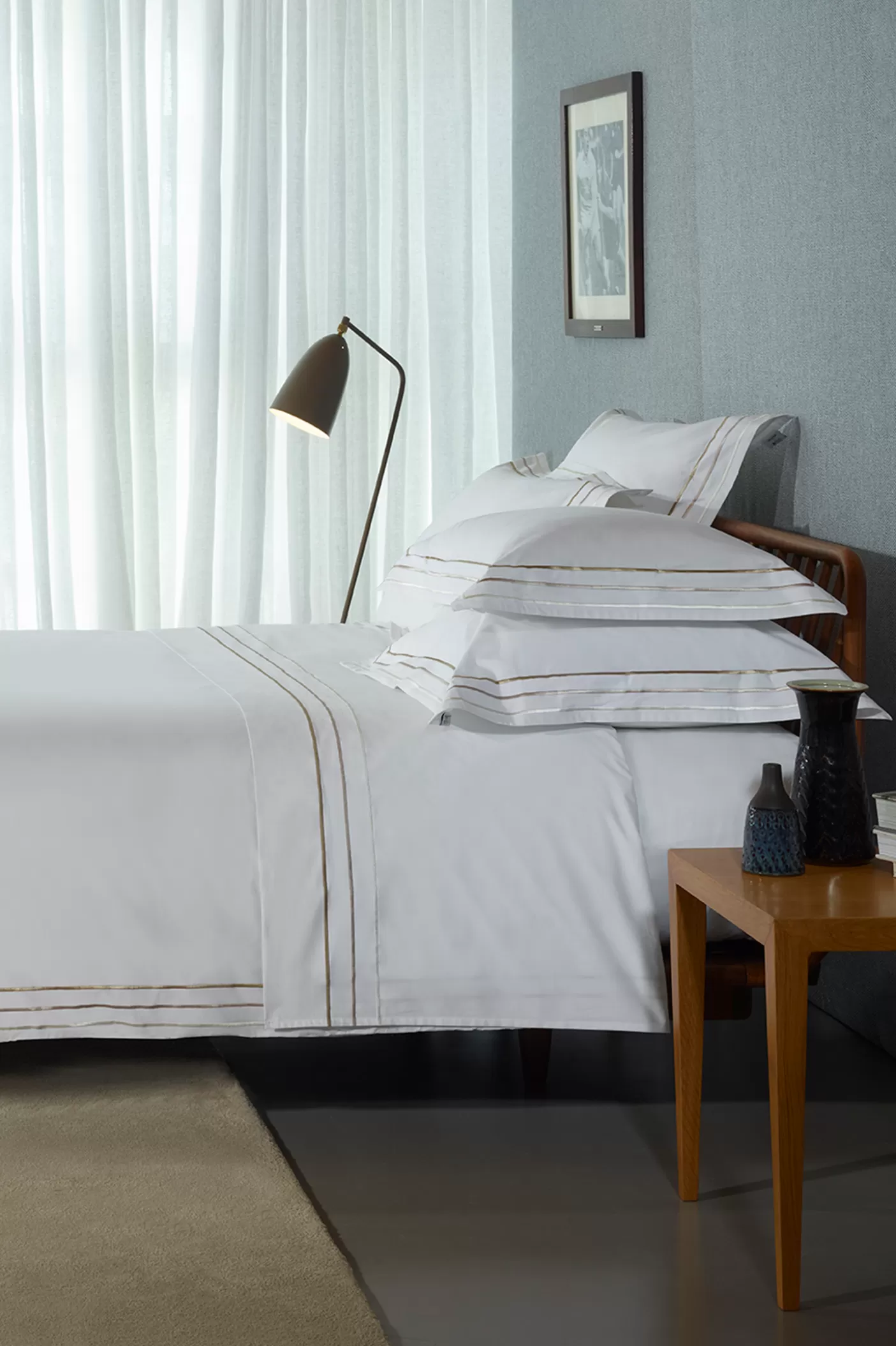 Fashion Housse De Couette Blanc Et Doré - Avec Toi Et Les Bleus Housses De Couette