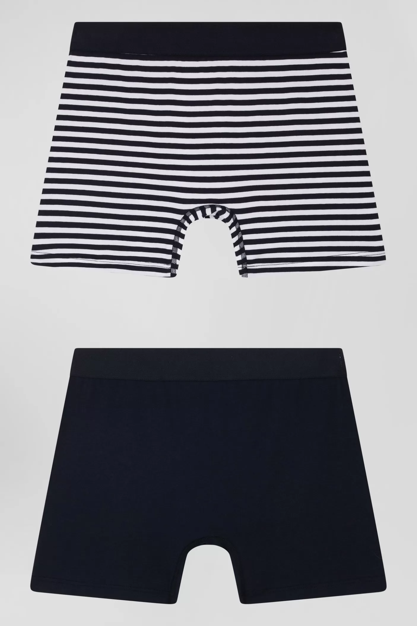 Best Sale Lot De 2 Boxers En Coton Stretch Blanc Et Rayé Homme Sous-Vêtements