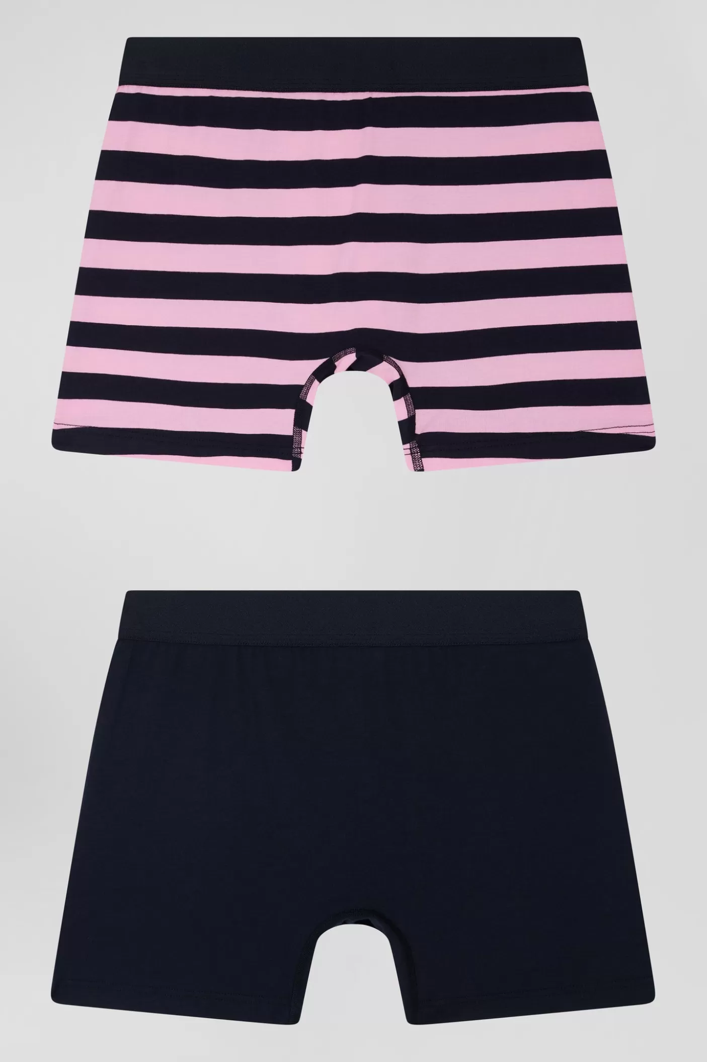 Best Sale Lot De 2 Boxers En Coton Stretch Uni Et Cerclé Rose Homme Sous-Vêtements