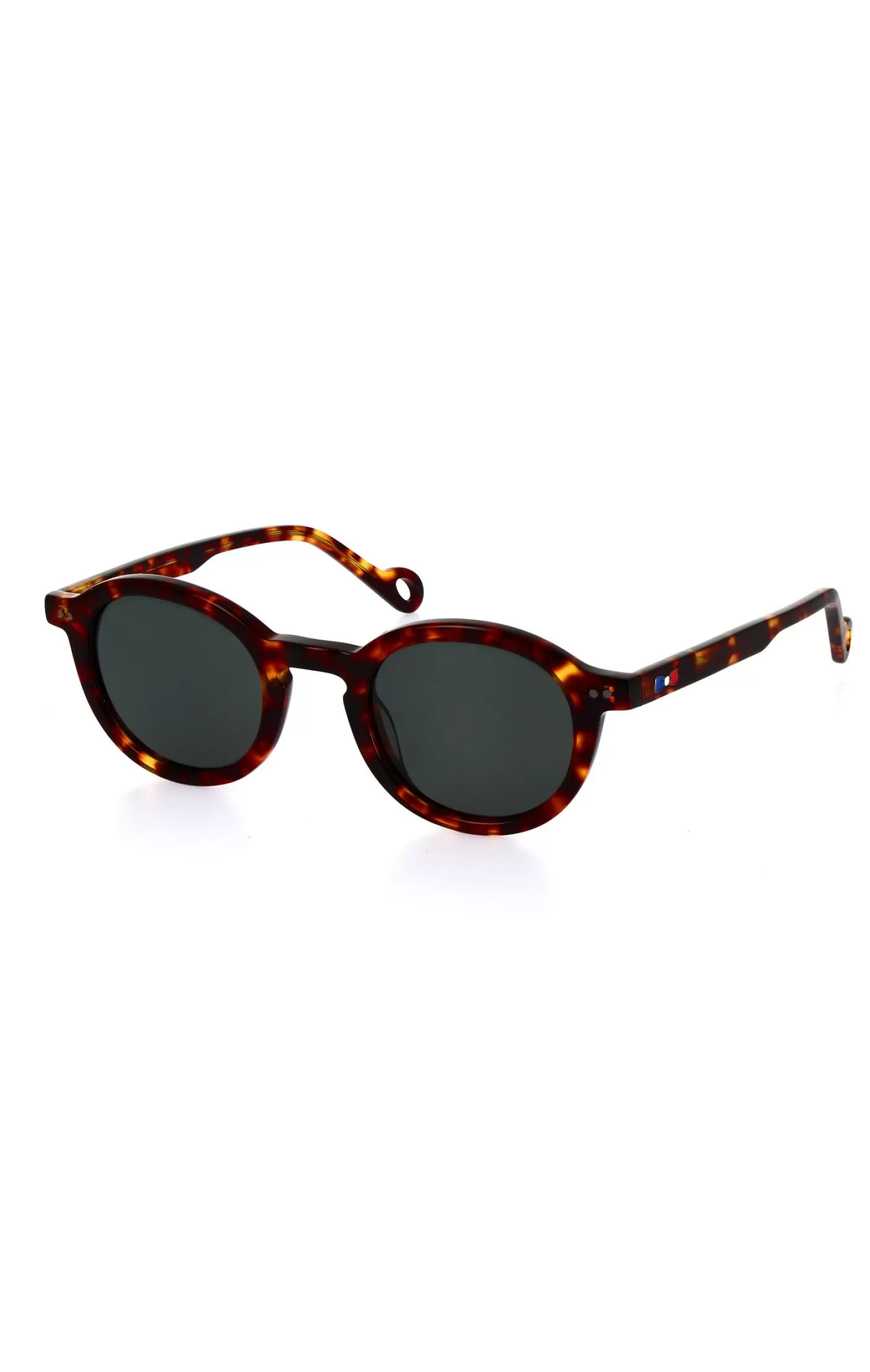 Outlet Lunette De Soleil Rondes En Acétate écaille Marron XV De France Homme Lunettes De Soleil