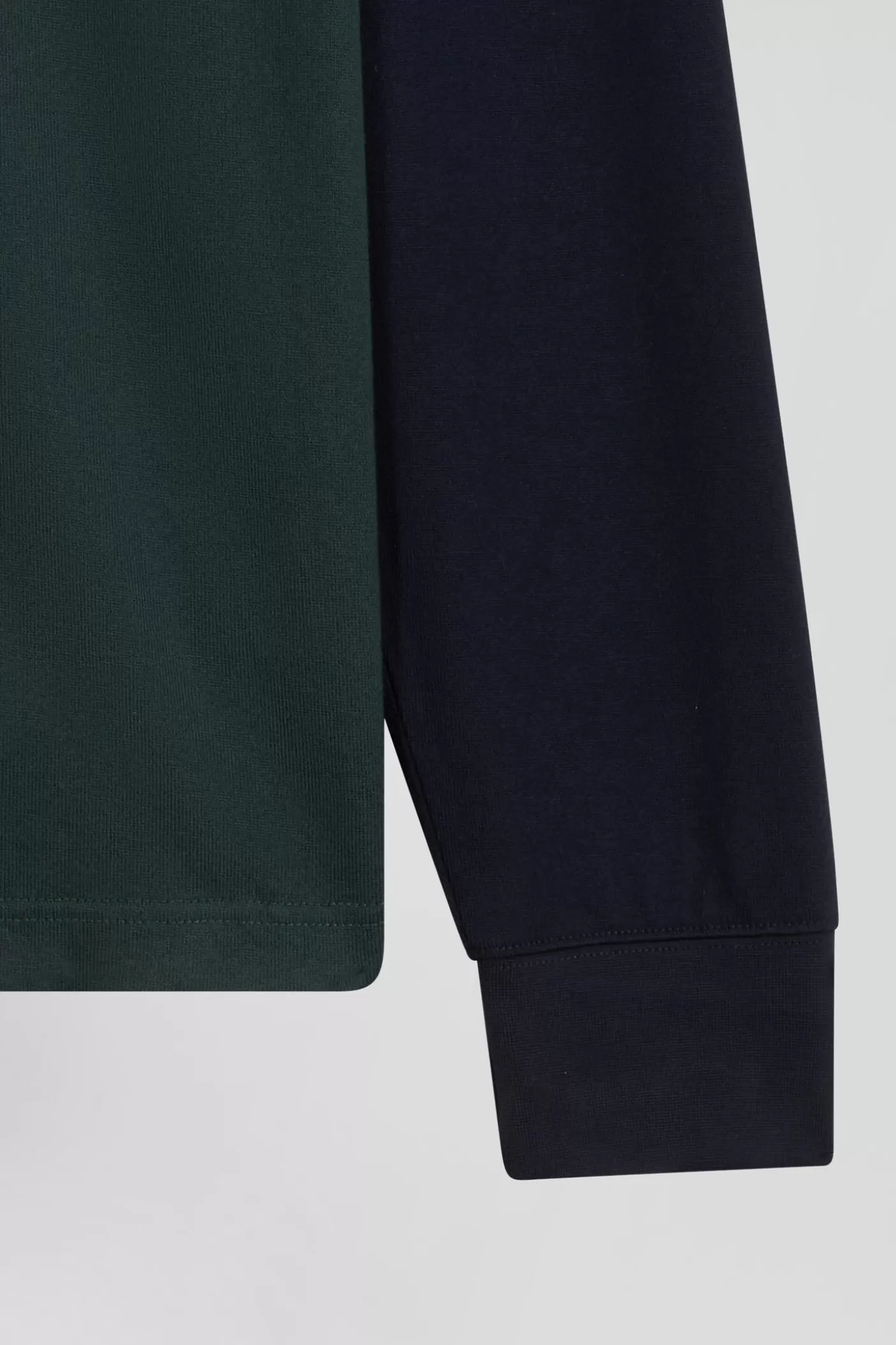 Best Maillot Manches Longues En Coton Vert Applications De Tissu Cravate Cerclé Coupe Regular Homme Maillots De Rugby