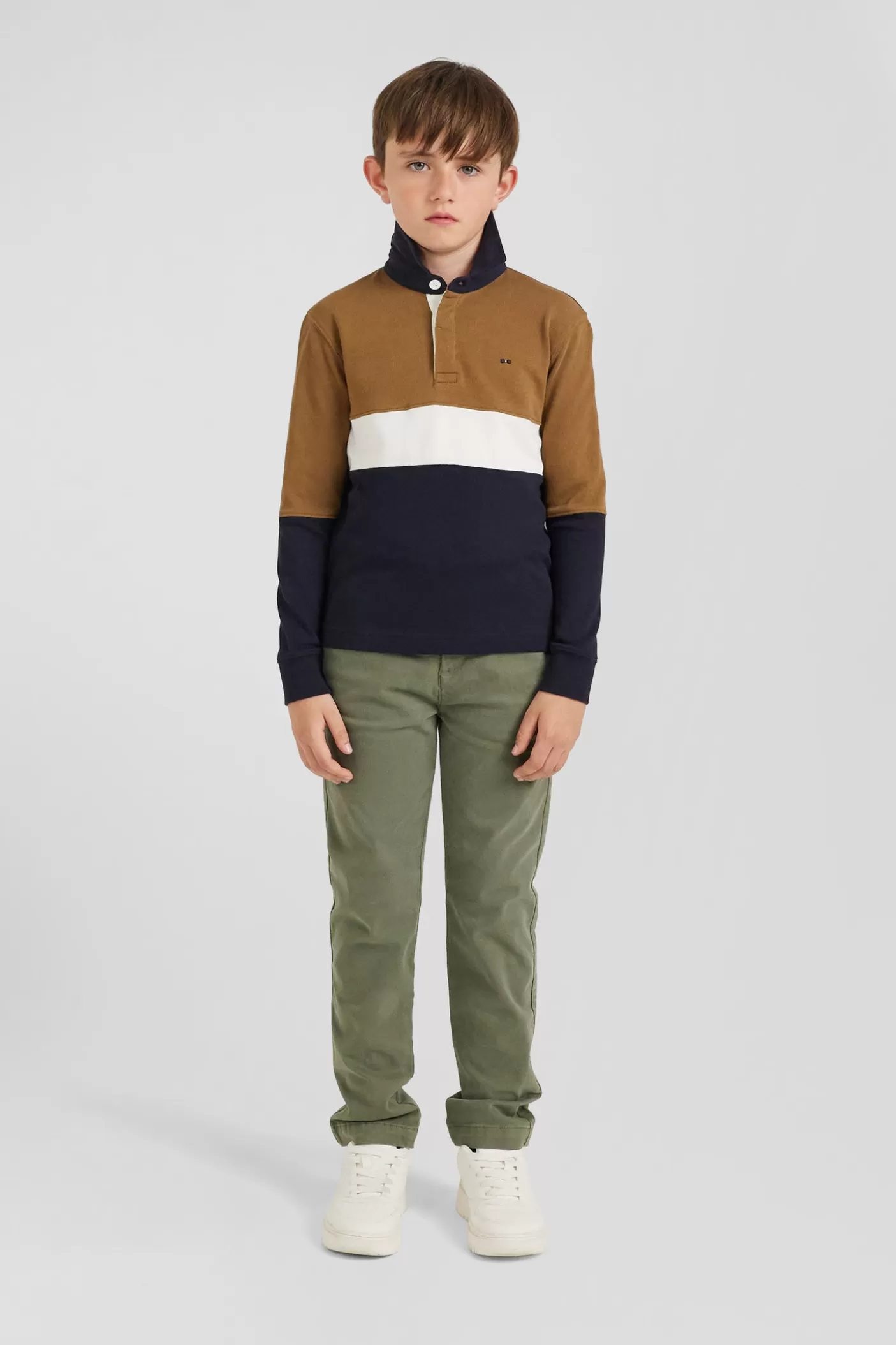 Best Maillot Manches Longues Tricolore En Coton Camel Coupe Regular Enfant Vêtements
