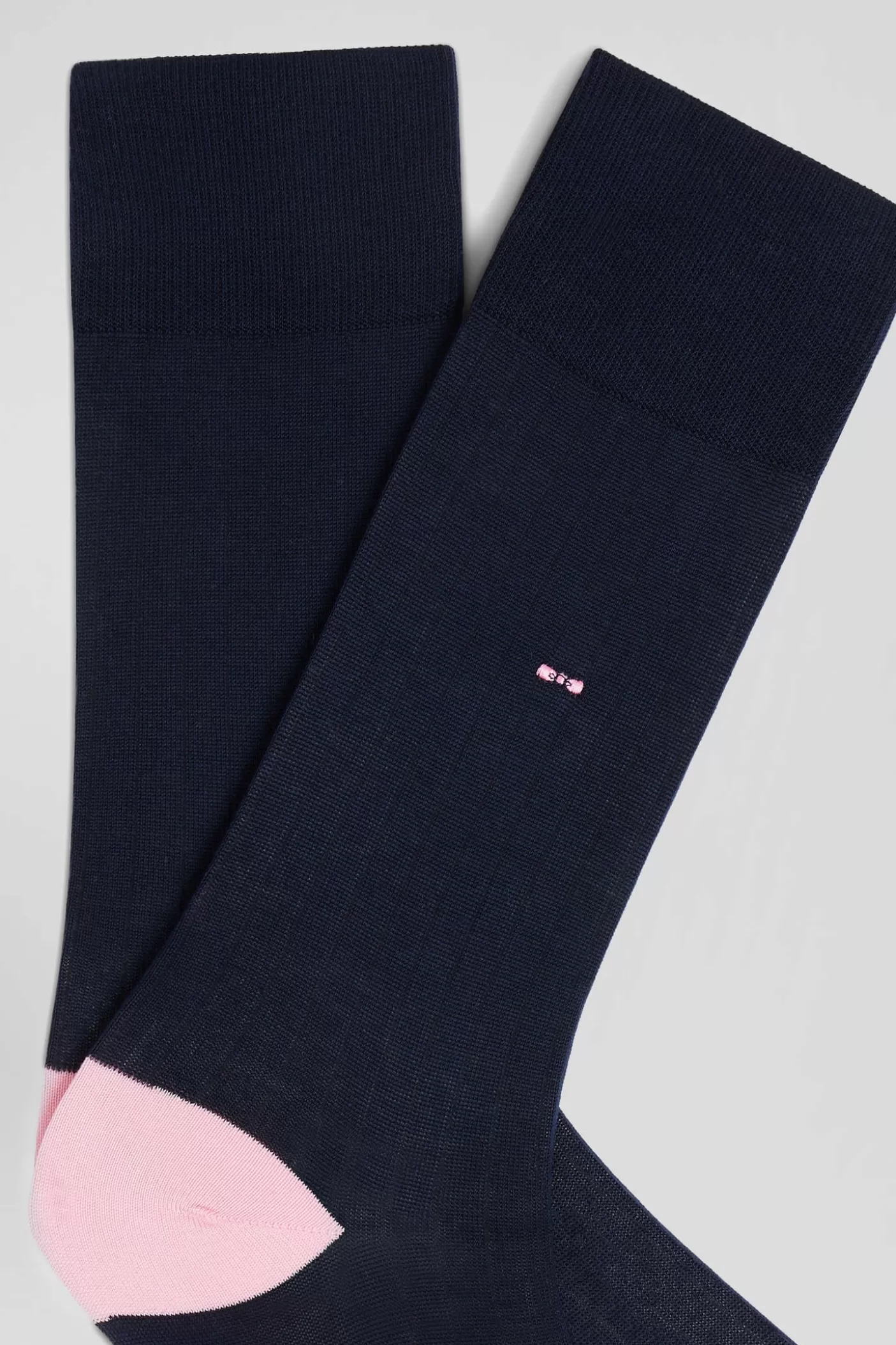 Best Sale Paire De Chaussettes En Coton Mélangé Bleu Marine Et Rose Homme Chaussettes