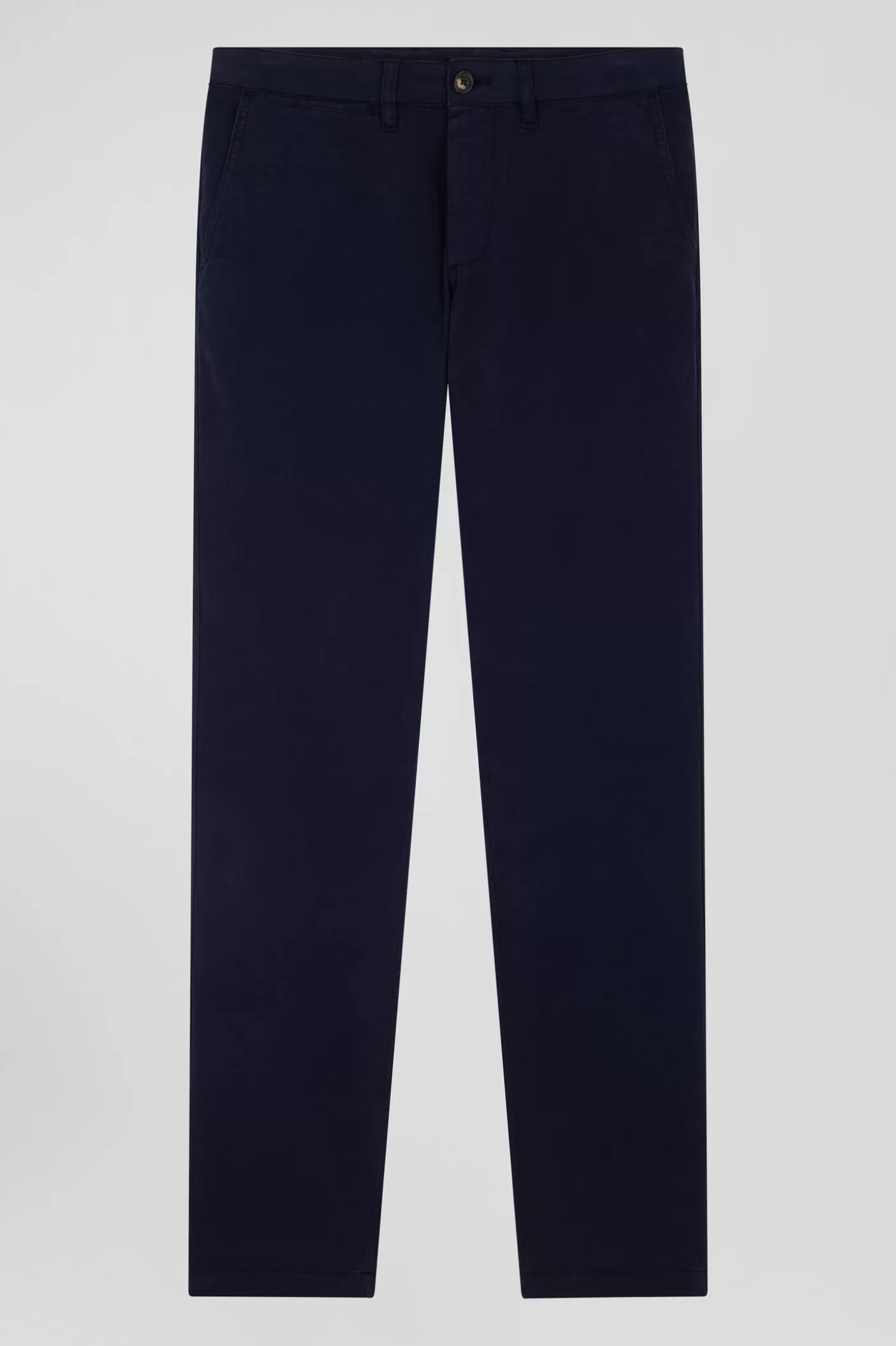 Discount Pantalon Chino Bleu Marine En Gabardine De Coton Stretch Coupe Regular Homme Pantalons