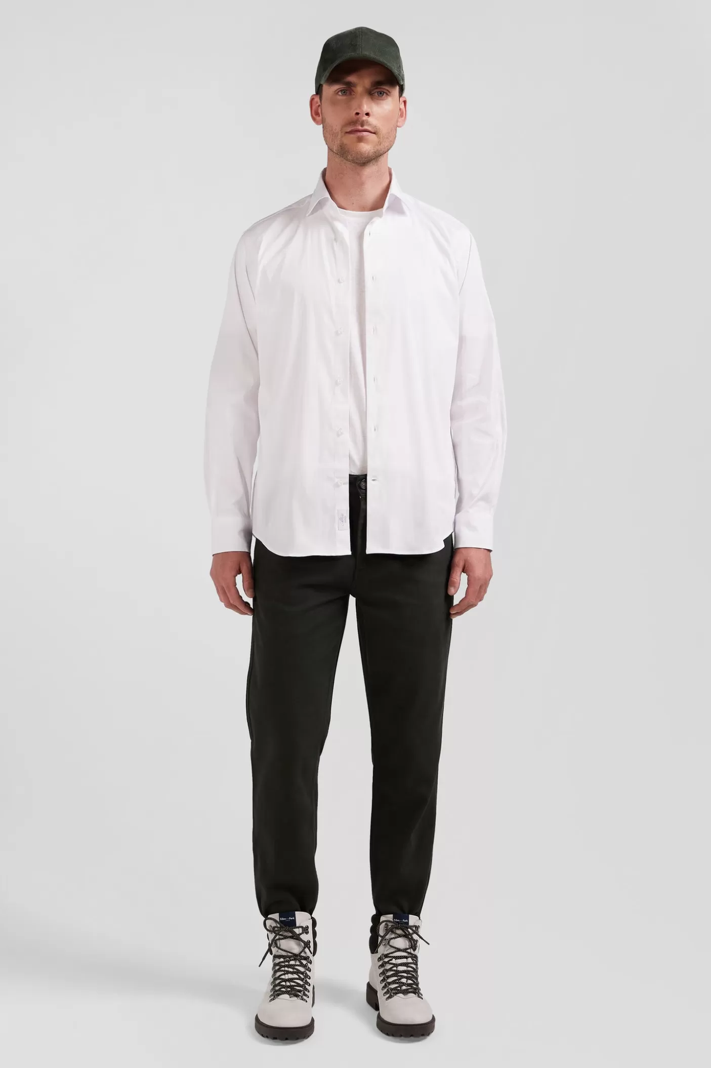 Best Pantalon Chino En Piqué De Coton Stretch Et Modal Kaki Coupe Regular Homme Pantalons