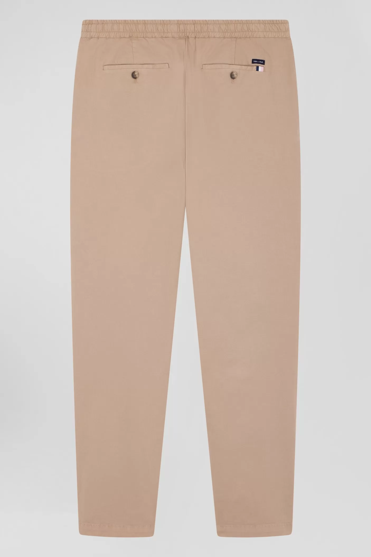 Best Pantalon Taille élastique En Coton Stretch Beige Coupe Modern Homme Pantalons