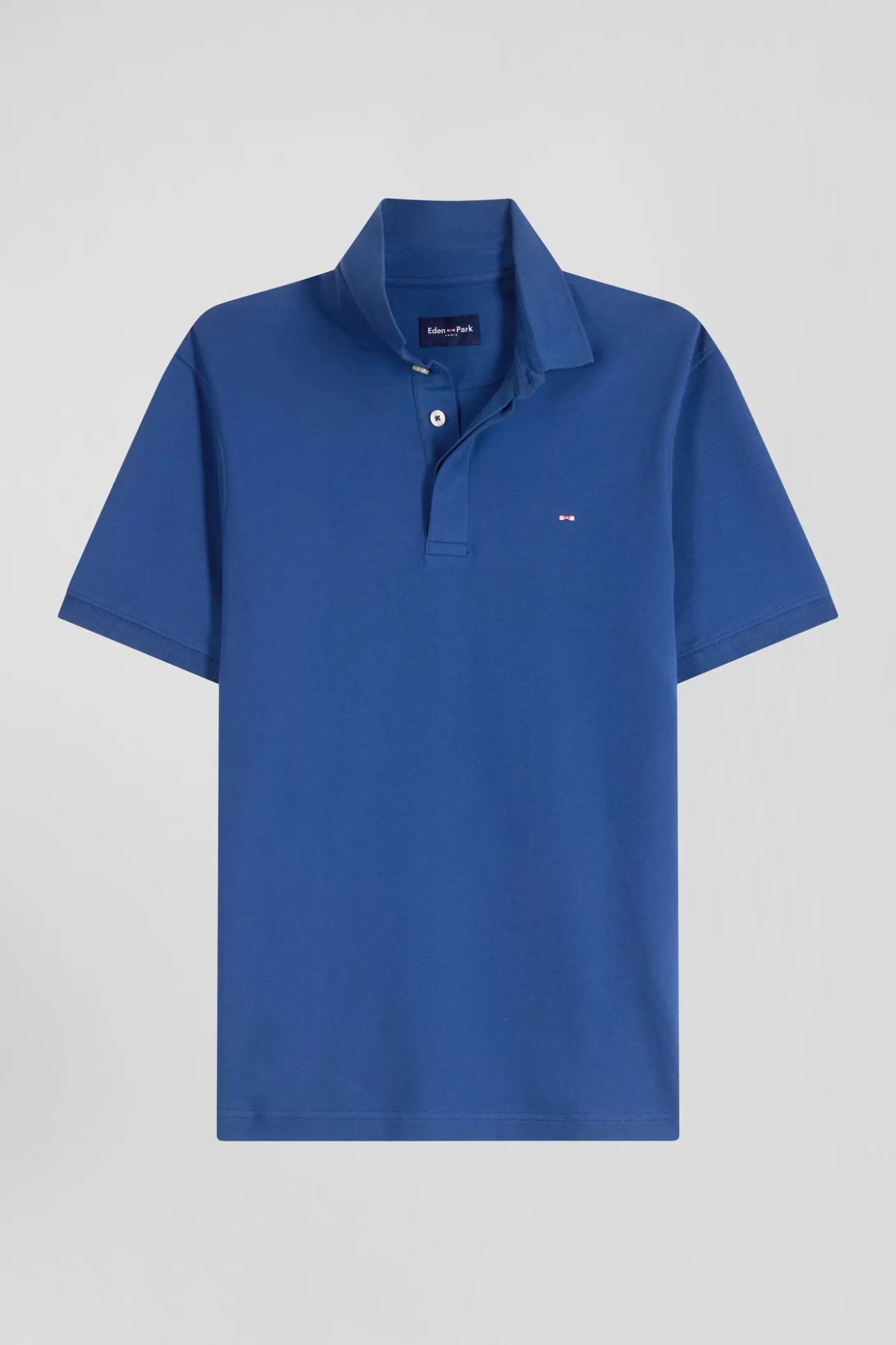Discount Polo Manches Courtes En Coton Stretch Bleu Foncé Coupe Slim Homme Polos