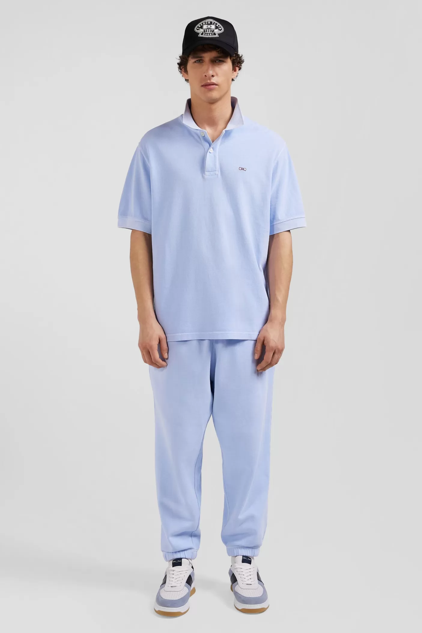 Cheap Polo Manches Courtes Unisexe En Piqué Coton Ciel Surteint Coupe Oversized Femme/Homme Polos | Polos