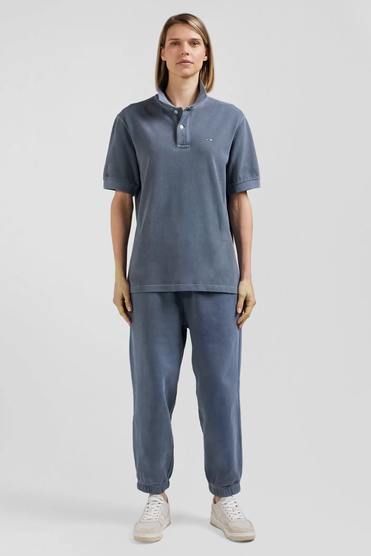 Best Sale Polo Manches Courtes Unisexe En Piqué Coton Gris Surteint Coupe Oversized Femme/Homme Polos | Polos
