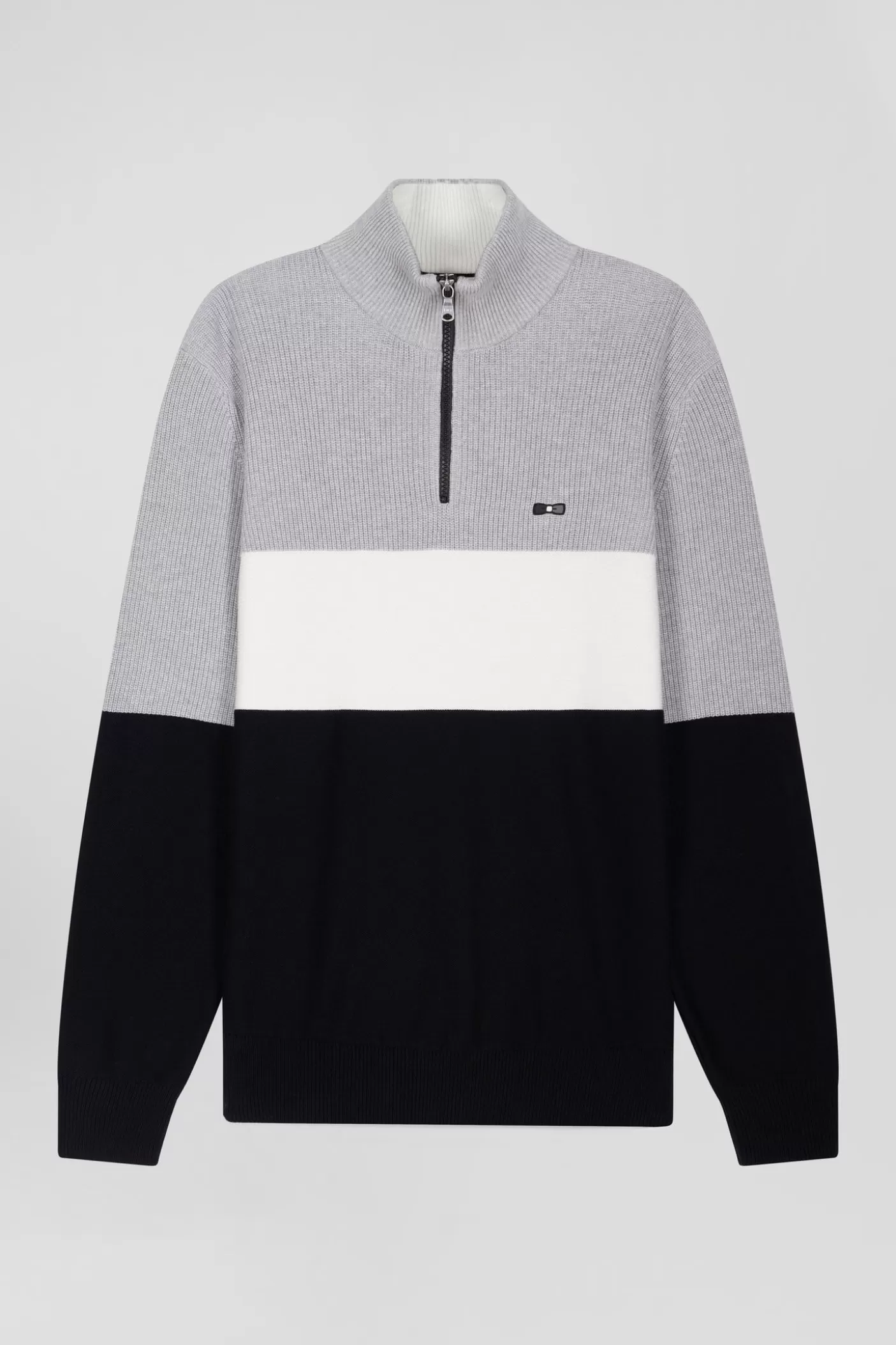 Best Pull Col Camionneur Montant En Coton Gris à Jeux De Maille Coupe Regular Homme Pulls