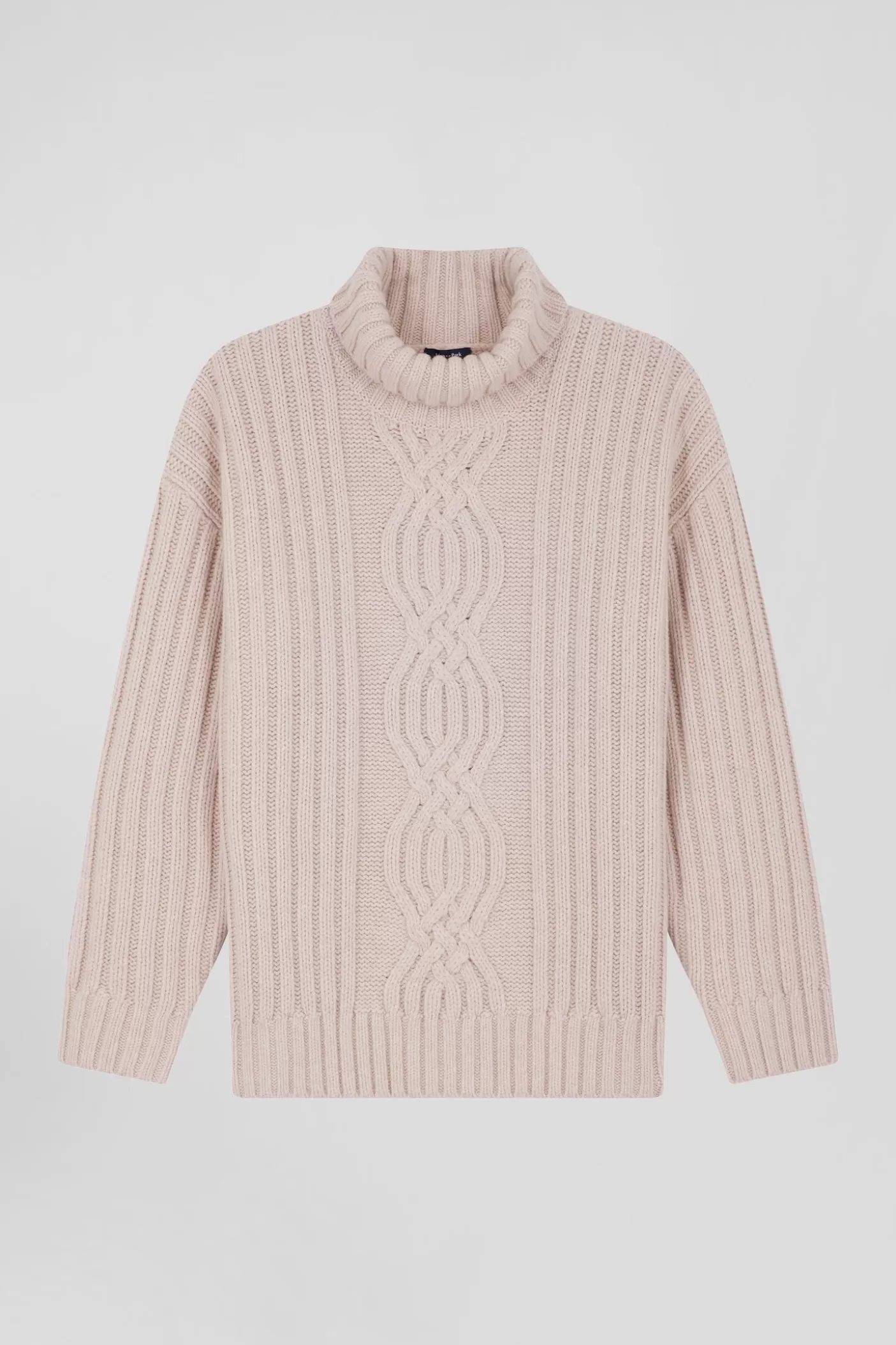 Best Sale Pull Col Cheminée En Laine Mélangée Effet Nœud Ivoire Coupe Oversized Femme Pulls
