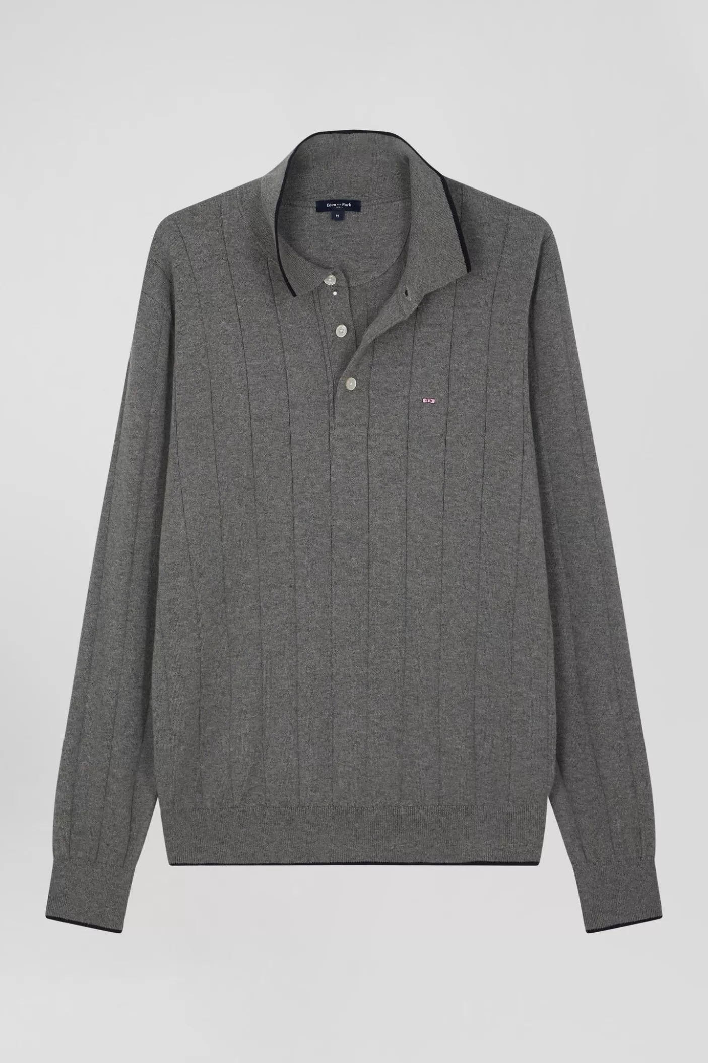 Shop Pull Col Maillot En Coton Et Cachemire Gris Coupe Regular Homme Pulls