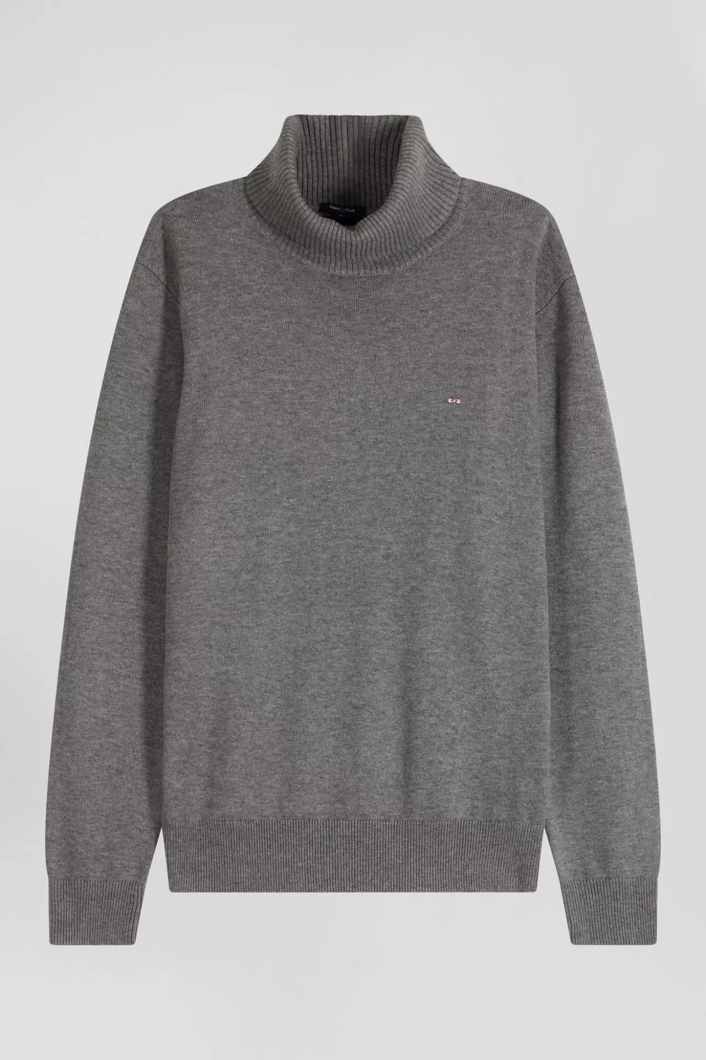 Fashion Pull Col Roulé En Laine Et Coton Gris Coupe Regular Homme Pulls