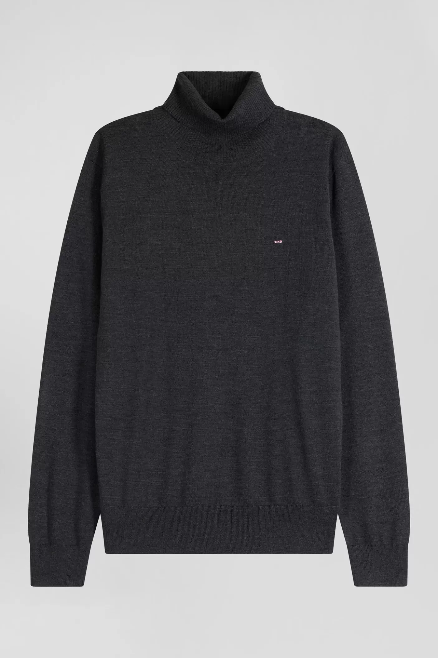 Hot Pull Col Roulé En Laine Mérinos Gris Anthracite Coupe Regular Homme Pulls