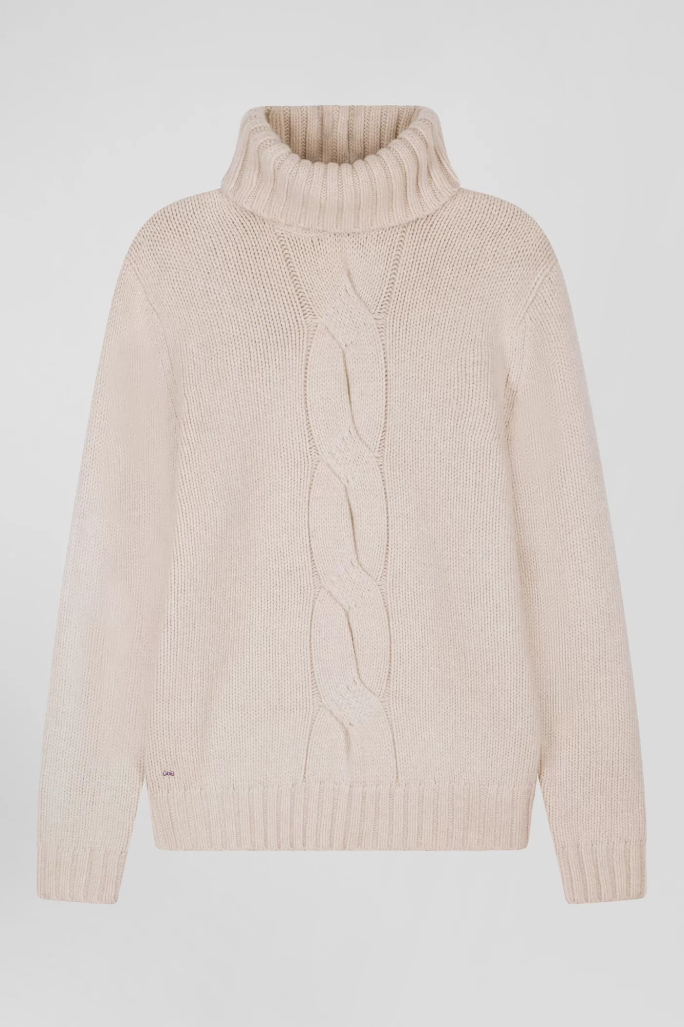 Clearance Pull Col Roulé En Laine Vierge Et Polyamide Recyclé écru Coupe Regular Homme Pulls