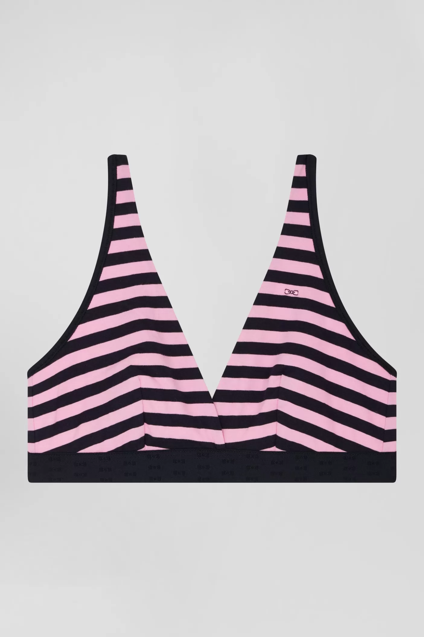 Online Soutien-gorge En Jersey De Coton Stretch Cerclé Bleu Marine Et Rose Femme Sous-Vêtements