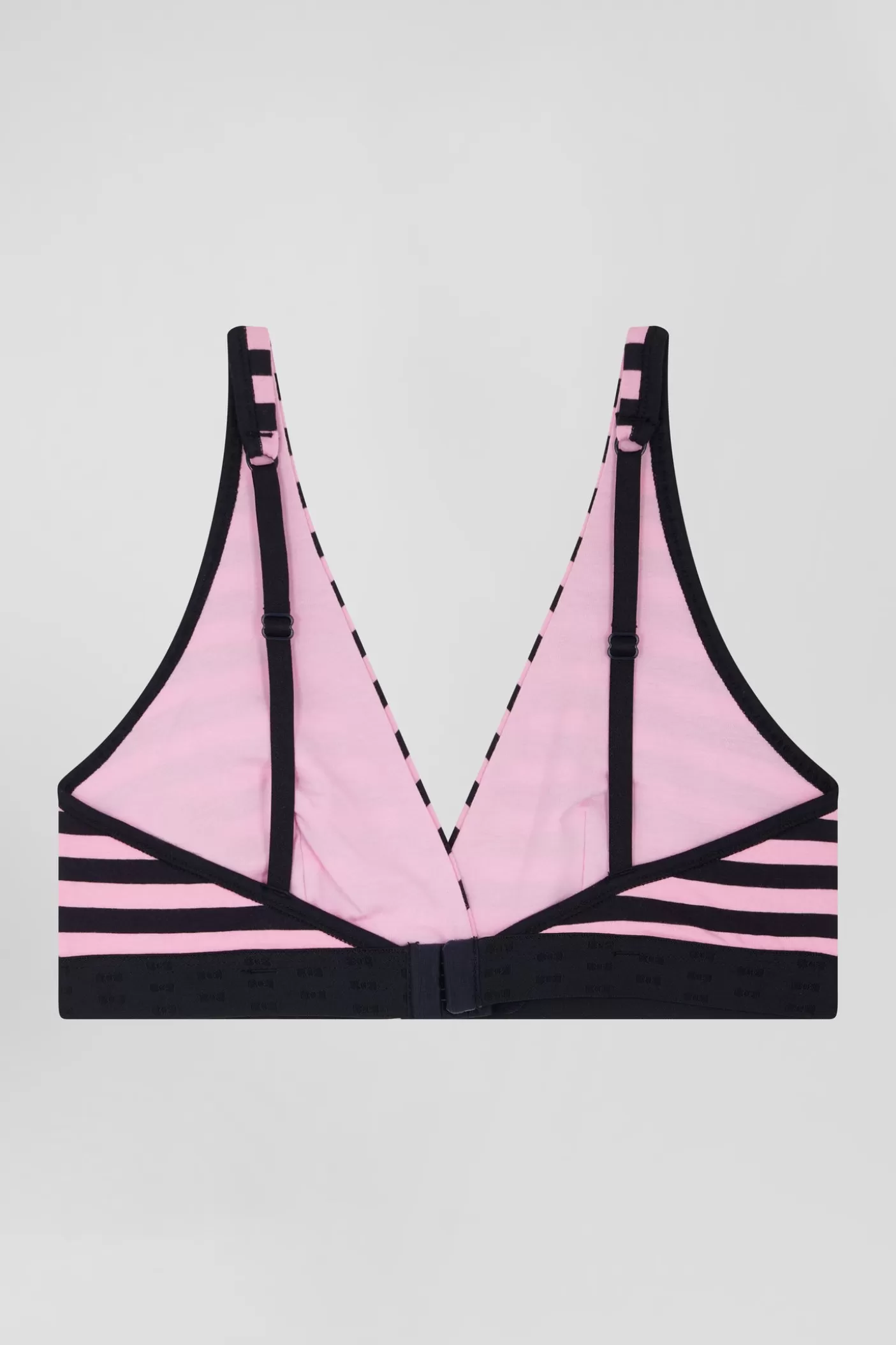 Online Soutien-gorge En Jersey De Coton Stretch Cerclé Bleu Marine Et Rose Femme Sous-Vêtements