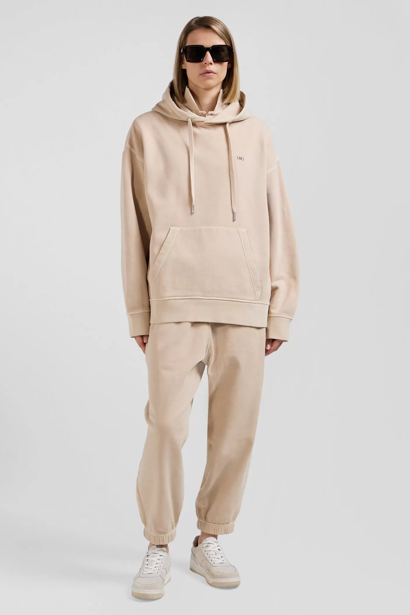 Fashion Sweatshirt à Capuche Unisexe En Molleton Coton Beige Surteint Coupe Oversized Femme/Homme Sweats | Sweats
