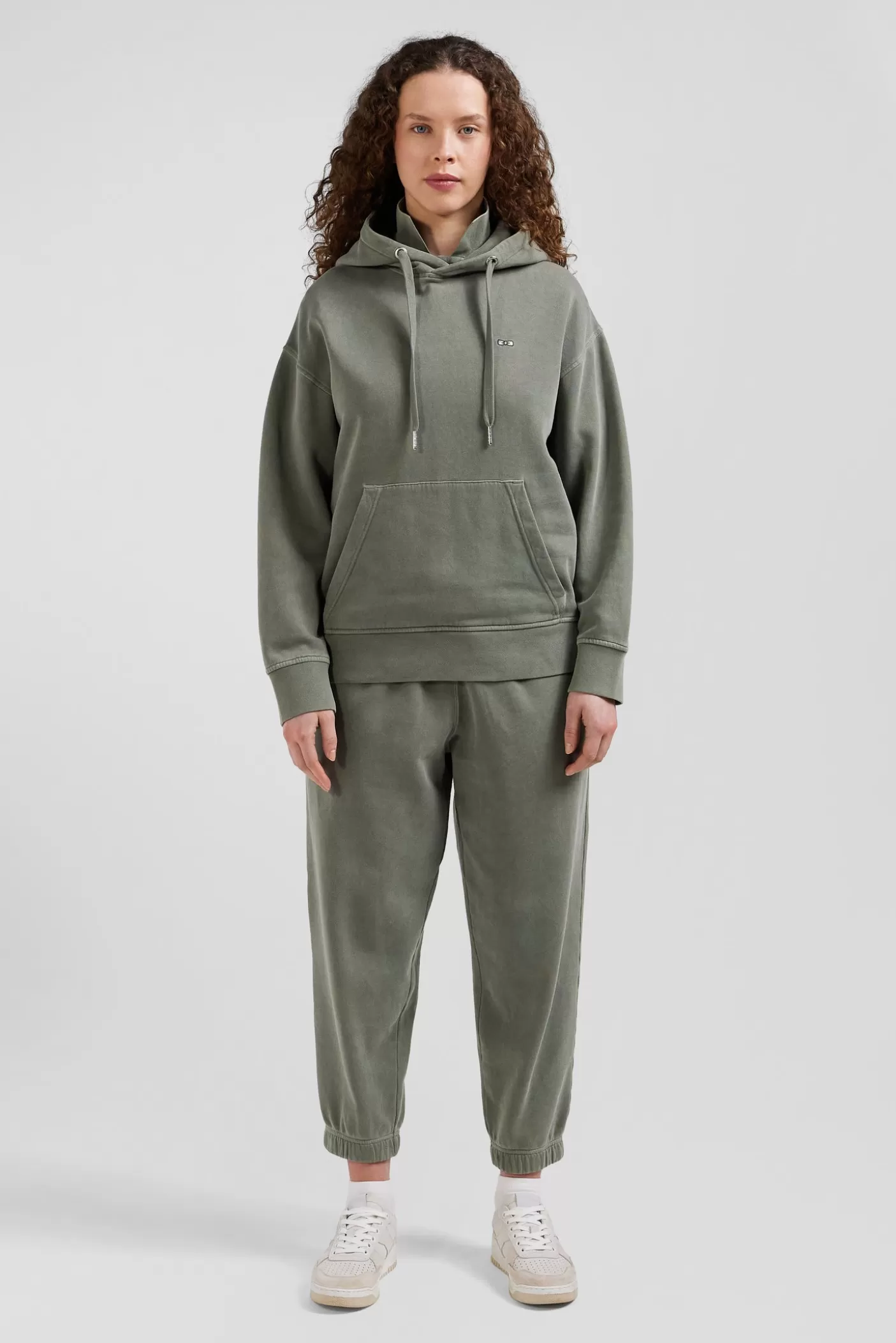 Best Sale Sweatshirt à Capuche Unisexe En Molleton Coton Kaki Surteint Coupe Oversized Femme/Homme Sweats | Sweats