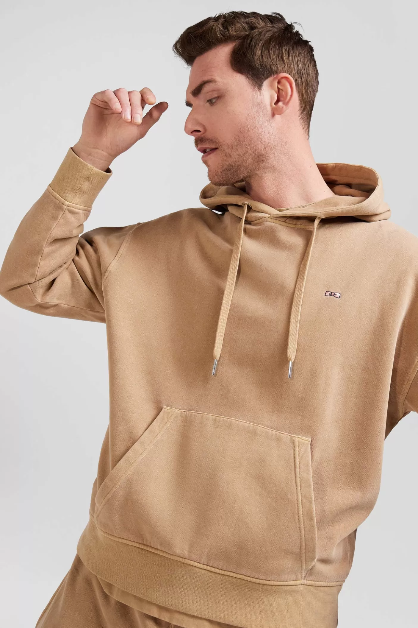 Flash Sale Sweatshirt à Capuche Unisexe En Molleton Coton Marron Surteint Coupe Oversized Femme/Homme Sweats | Sweats