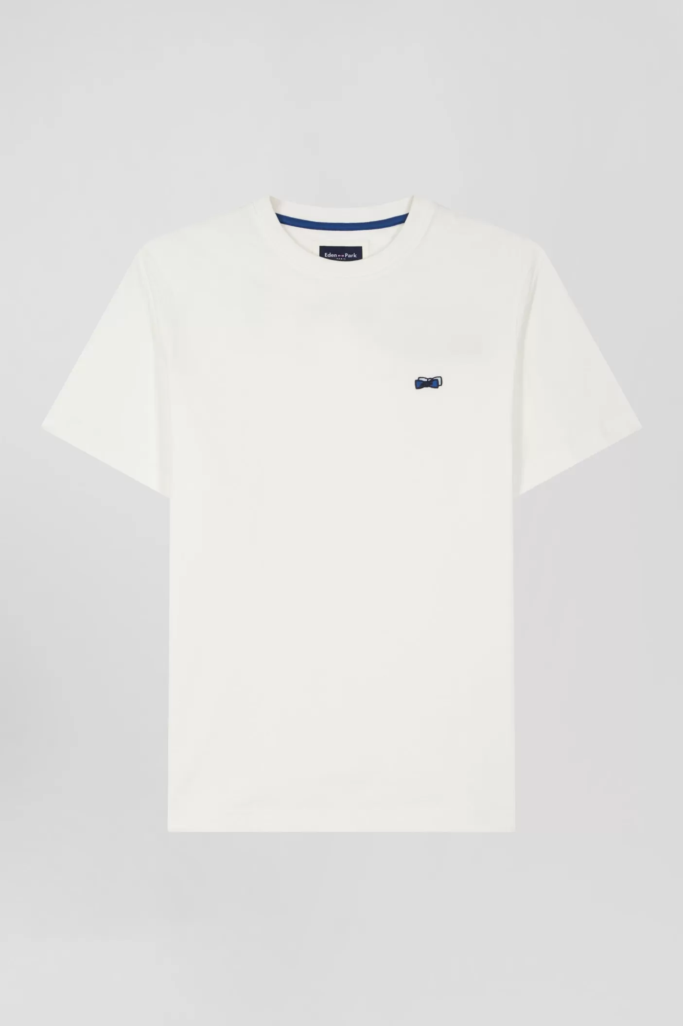 Best Sale T-shirt Manches Courtes En Coton écru Broderie Dos Coupe Regular Homme T-Shirts
