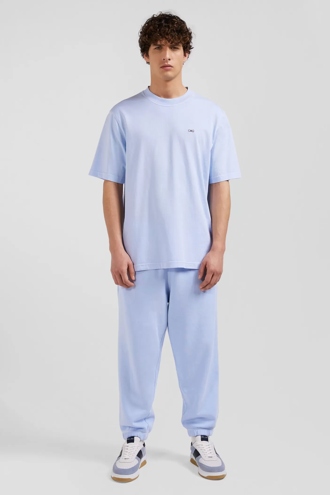 Clearance T-shirt Manches Courtes Unisexe En Coton Surteint Uni Ciel Coupe Oversized Femme/Homme T-Shirts | T-Shirts