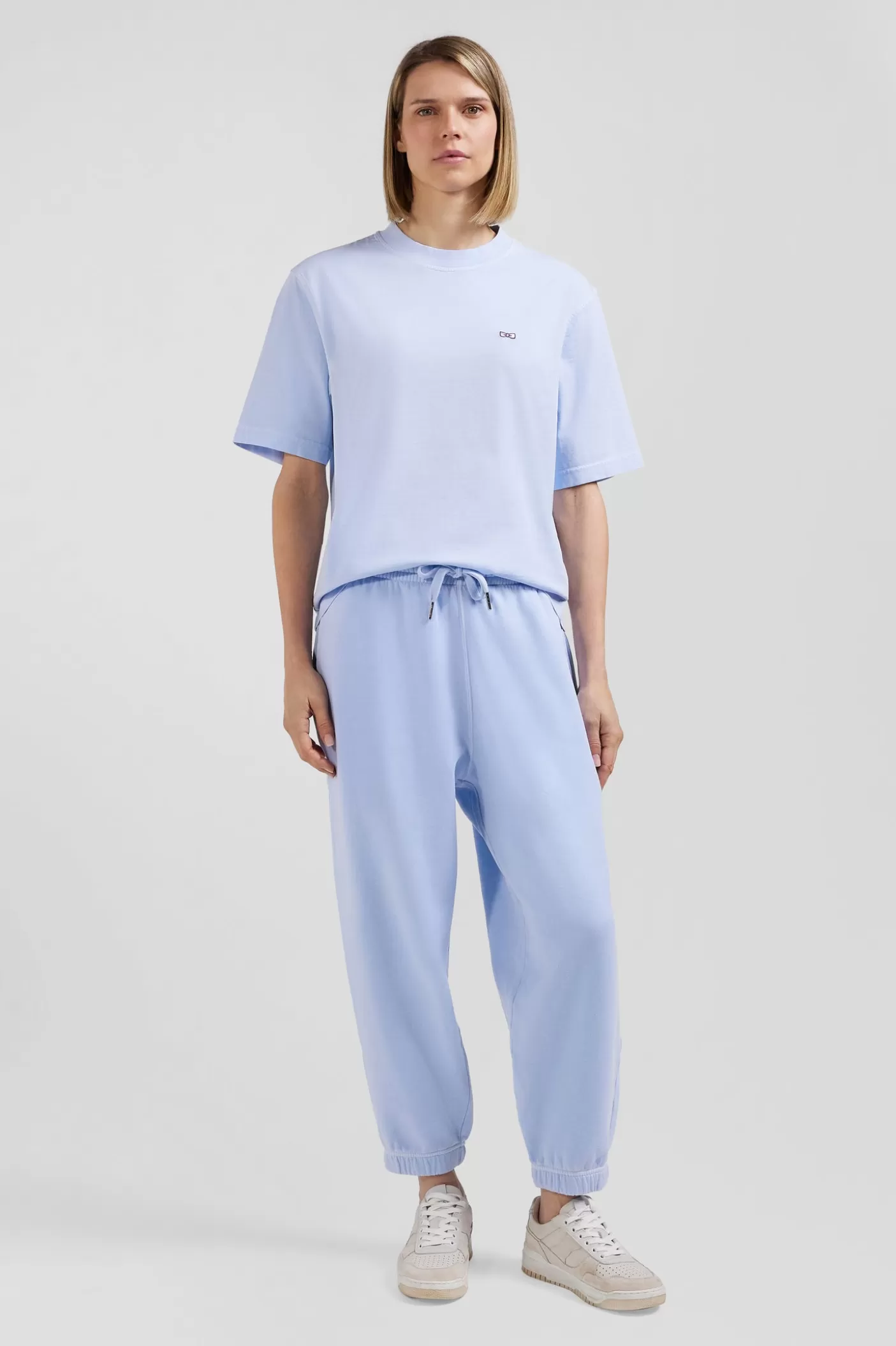 Clearance T-shirt Manches Courtes Unisexe En Coton Surteint Uni Ciel Coupe Oversized Femme/Homme T-Shirts | T-Shirts