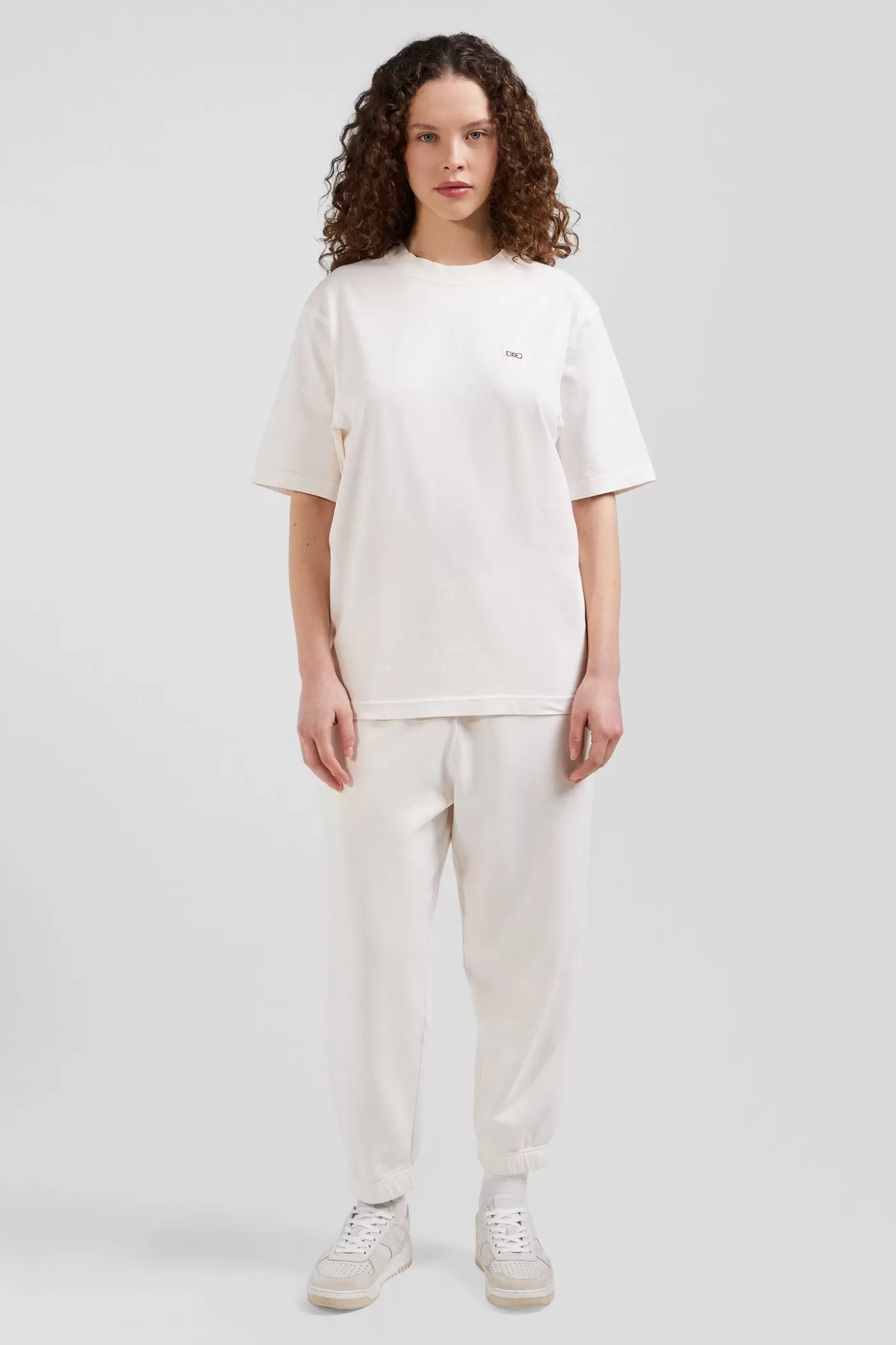 Cheap T-shirt Manches Courtes Unisexe En Coton Surteint Uni écru Coupe Oversized Femme/Homme T-Shirts | T-Shirts